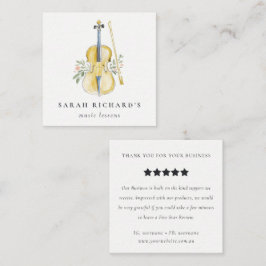 Tarjeta De Visita Cuadrada Violin Musician Music Teacher Review Request