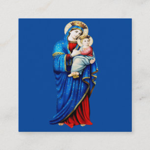 Tarjeta De Visita Cuadrada Virgen María con el Niño Jesús