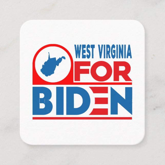 Tarjeta De Visita Cuadrada VIRGINIA OCCIDENTAL PARA Biden (Anverso)