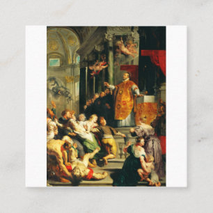 Tarjeta De Visita Cuadrada Visiones de Ignacio por Peter Paul Rubens