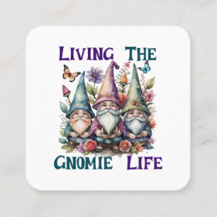 Tarjeta De Visita Cuadrada Viviendo La Vida De Gnome