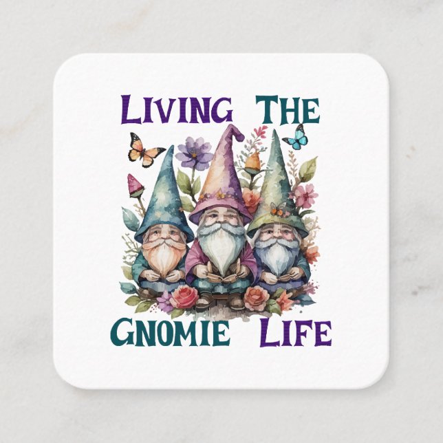 Tarjeta De Visita Cuadrada Viviendo La Vida De Gnome (Anverso)