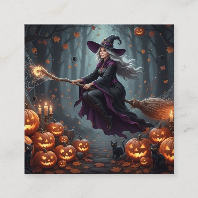 Tarjeta De Visita Cuadrada Vol Nocturne Ensorcelé (Anverso)