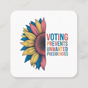 Tarjeta De Visita Cuadrada Votación Impide Que Presidencias No Deseadas Voten