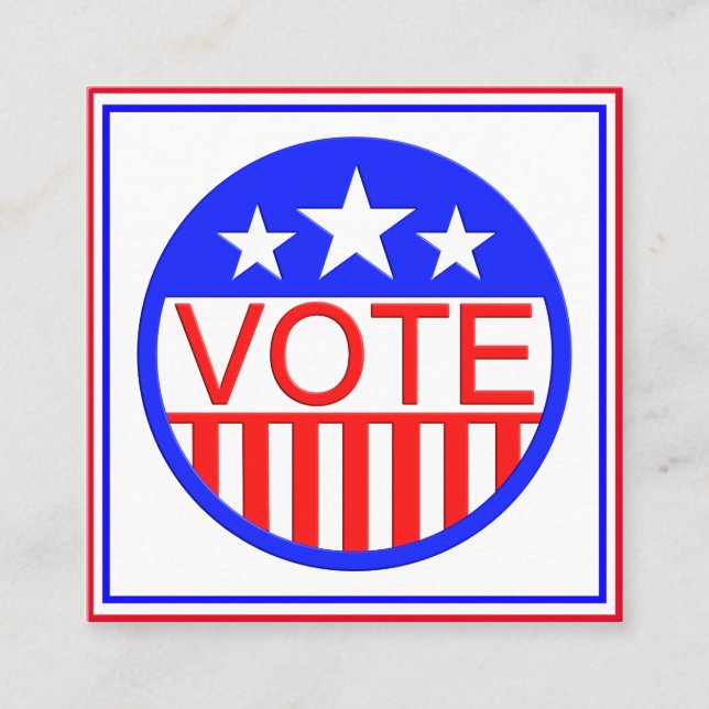 Tarjeta De Visita Cuadrada Votar en Estados Unidos (Anverso)