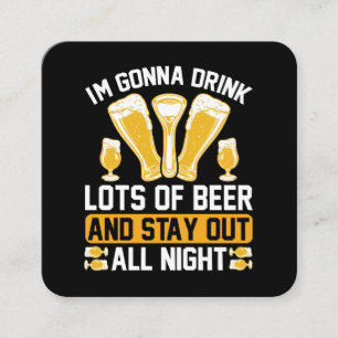 Tarjeta De Visita Cuadrada Voy a beber mucha cerveza