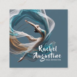 Tarjeta De Visita Cuadrada Vuelo aéreo Aire Yoga Instructor Pilates Fitness