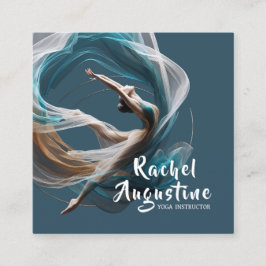 Tarjeta De Visita Cuadrada Vuelo aéreo Aire Yoga Instructor Pilates Fitness