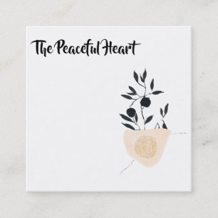 Tarjeta De Visita Cuadrada *~* Wabi Sabi Resumen Tinta Mínima Simple QR AR27