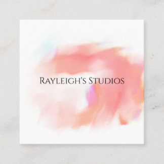 Tarjeta De Visita Cuadrada Watercolor Boho Cottage Shabby Chic Business Card