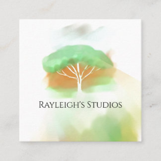 Tarjeta De Visita Cuadrada Watercolor Boho Cottage Shabby Chic Business Card