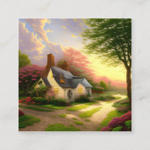 Tarjeta De Visita Cuadrada Watercolor de estilo de país