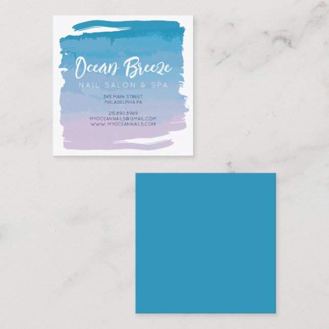 Tarjeta De Visita Cuadrada WATERCOLOR OMBRE Business Company Card (Anverso / Reverso)