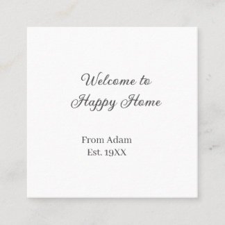 Tarjeta De Visita Cuadrada Welcome to home real estate house inauguration est