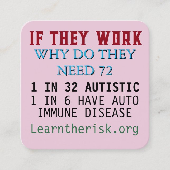 Tarjeta De Visita Cuadrada wHam SAY NO (Anverso)