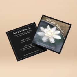 Tarjeta De Visita Cuadrada White Lotus en Water Wellness Spa Black