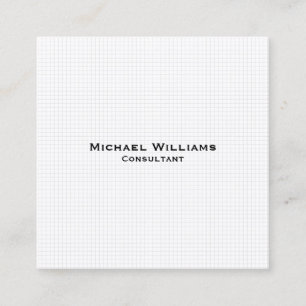 Tarjeta De Visita Cuadrada White Modern Trendy Checks Profesional Minimalista