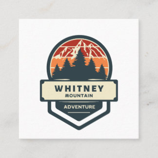 Tarjeta De Visita Cuadrada Whitney mountain peak climbing and hiking