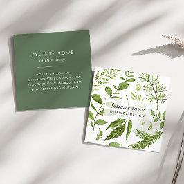 Tarjeta De Visita Cuadrada Wild Meadow | Impresión botánica