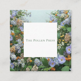 Tarjeta De Visita Cuadrada Wildflower Bohemian Square Frame Rustic Floral