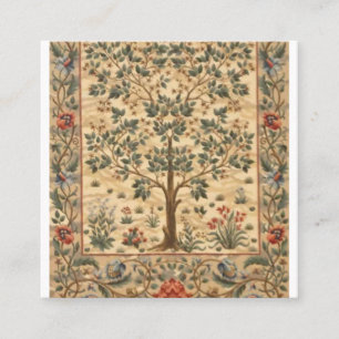Tarjeta De Visita Cuadrada William Morris Árbol De La Vida