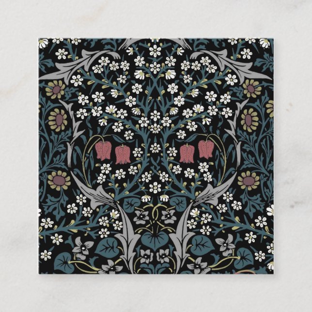 Tarjeta De Visita Cuadrada William Morris Blackthorn (Anverso)