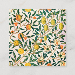 Tarjeta De Visita Cuadrada William Morris Fruta Y Pomegranada