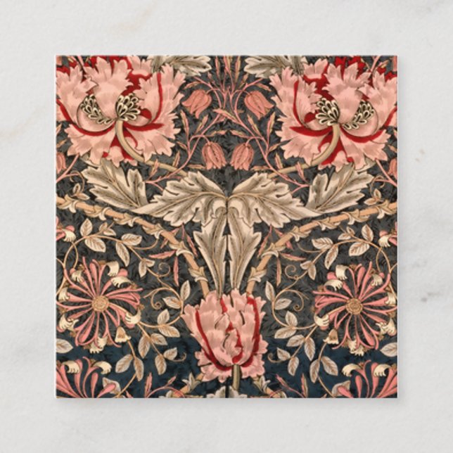 Tarjeta De Visita Cuadrada William Morris Honeysuckle (Anverso)