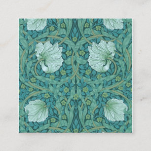 Tarjeta De Visita Cuadrada William Morris - Patrón de Pimpernel Verde