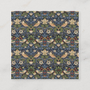 Tarjeta De Visita Cuadrada William Morris Strawberry Thief