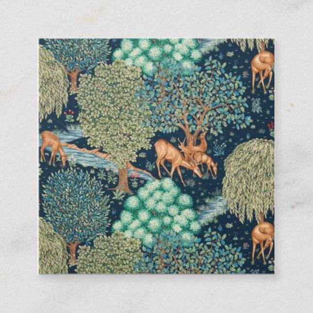 Tarjeta De Visita Cuadrada William Morris The Brook (Anverso)