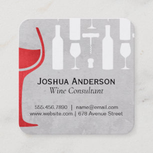 Tarjeta De Visita Cuadrada Wine Lover