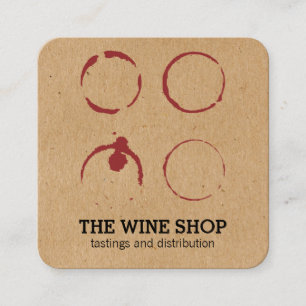 Tarjeta De Visita Cuadrada Wine Specialist Wine Stain