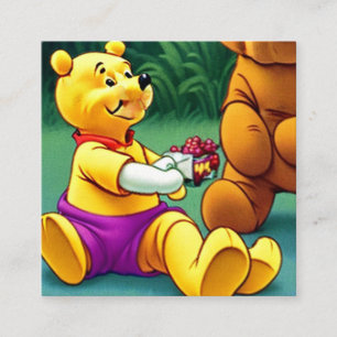 Tarjeta De Visita Cuadrada Winnie the Pooh 2.