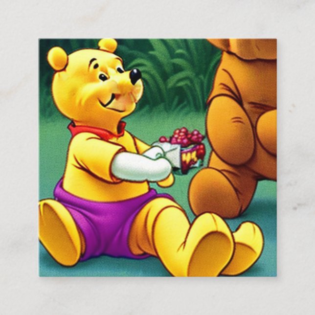 Tarjeta De Visita Cuadrada Winnie the Pooh 2. (Anverso)