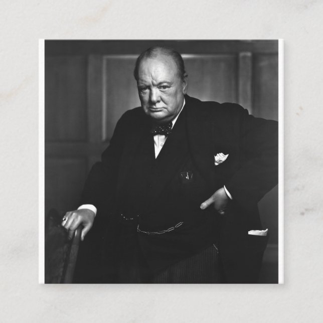 Tarjeta De Visita Cuadrada Winston Churchill (Anverso)