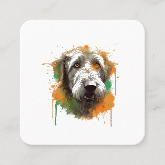 Tarjeta De Visita Cuadrada Wolfhound irlandés (Anverso)