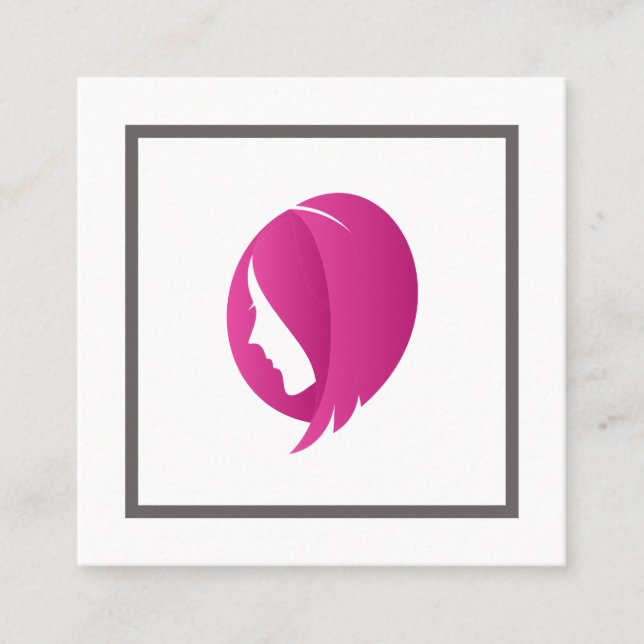 Tarjeta De Visita Cuadrada Womens Hair | Hairstylista profesional (Anverso)