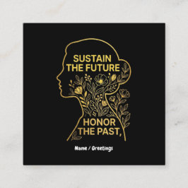 Tarjeta De Visita Cuadrada Women's History Month Eco-Feminist Sustain Future