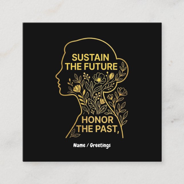 Tarjeta De Visita Cuadrada Women's History Month Eco-Feminist Sustain Future (Anverso)