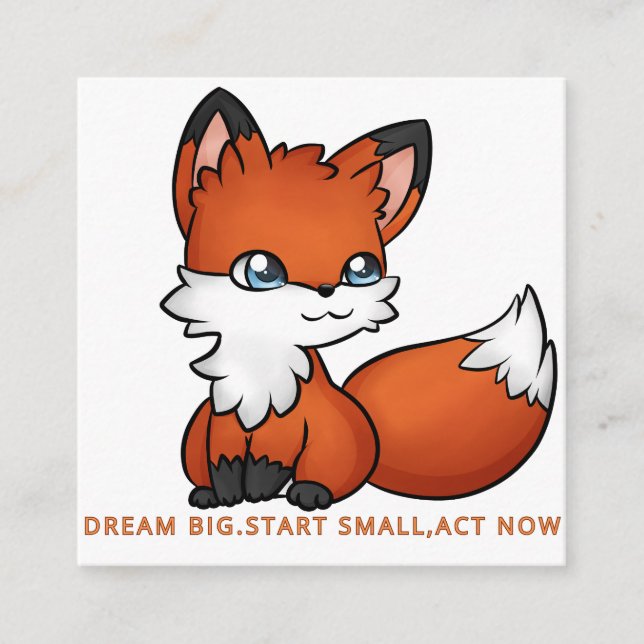 Tarjeta De Visita Cuadrada Wonderful fox (Anverso)