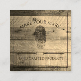 Tarjeta De Visita Cuadrada Wood Kraft