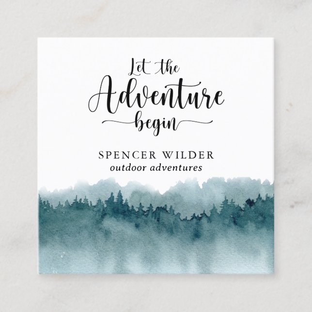 Tarjeta De Visita Cuadrada Woodlands Forest Business Card (Anverso)