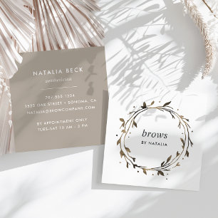 Tarjeta De Visita Cuadrada Wreath botánica de Twig