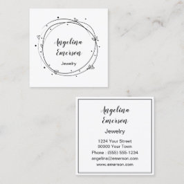 Tarjeta De Visita Cuadrada Wreath femenino hecho a mano