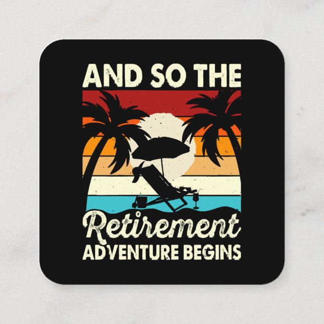 Tarjeta De Visita Cuadrada Y Así Comienza La Aventura De Jubilación (Reverso)