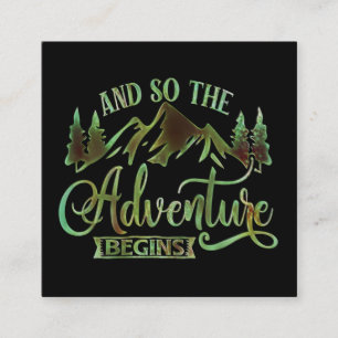 Tarjeta De Visita Cuadrada Y así empieza la aventura, divertido aventurero