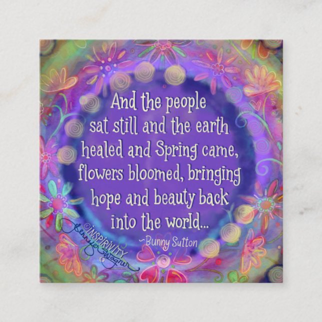 Tarjeta De Visita Cuadrada "Y el pueblo aún se siente" Cartas de la inespirit (Anverso)