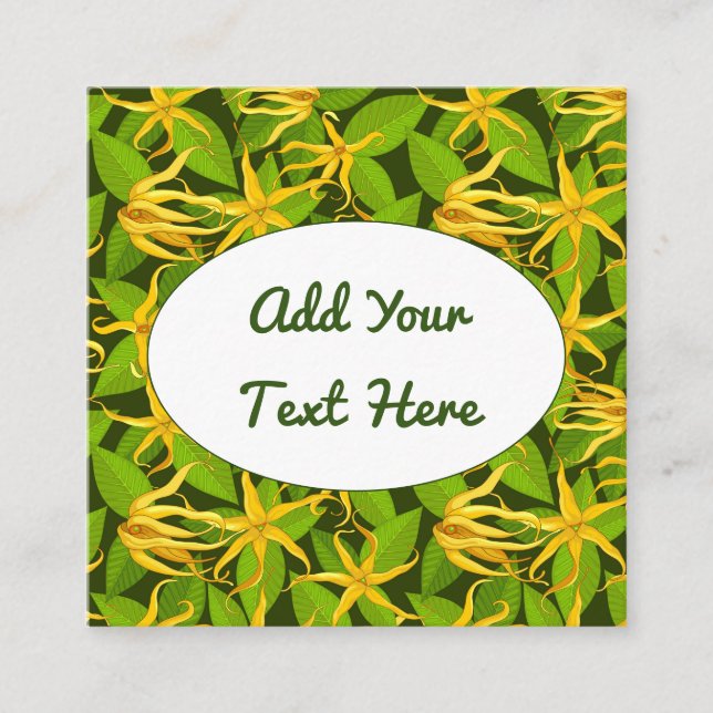 Tarjeta De Visita Cuadrada Ylang Ylang Flores exóticas (Anverso)
