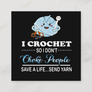 Tarjeta De Visita Cuadrada Yo #CrochetChoke Gente Salva Una Vida Envíen A Yar